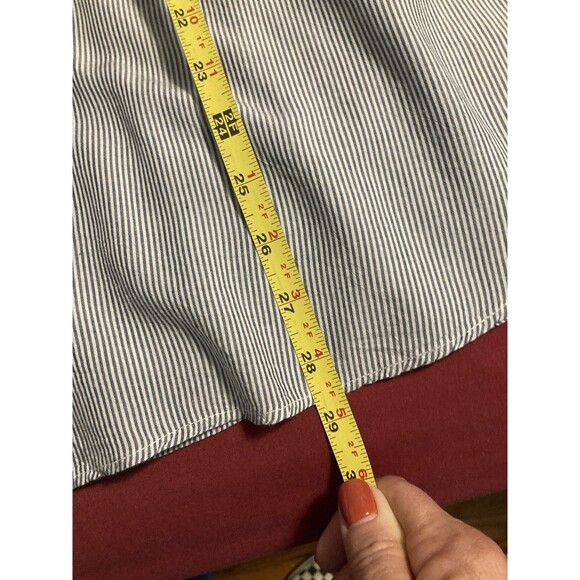 Ingrid & Isabel Maternity Blouse XL Blue White Pin Stripe - Picture 10 of 16